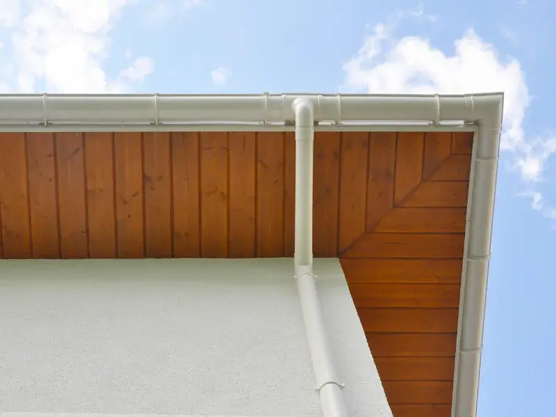 Repaired fascia board ready for new gutter installation on a New Orleans home