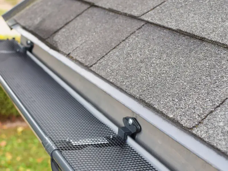 Gutter guard installed on a New Orleans home to prevent leaf buildup