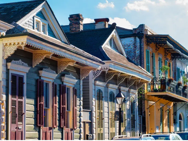 Repaired seamless gutter on a New Orleans home